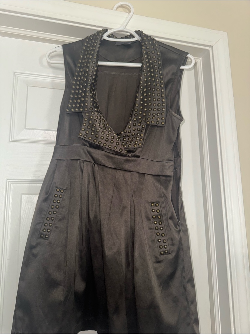 Forever 21 Black Sleeveless Stud Collar Dress